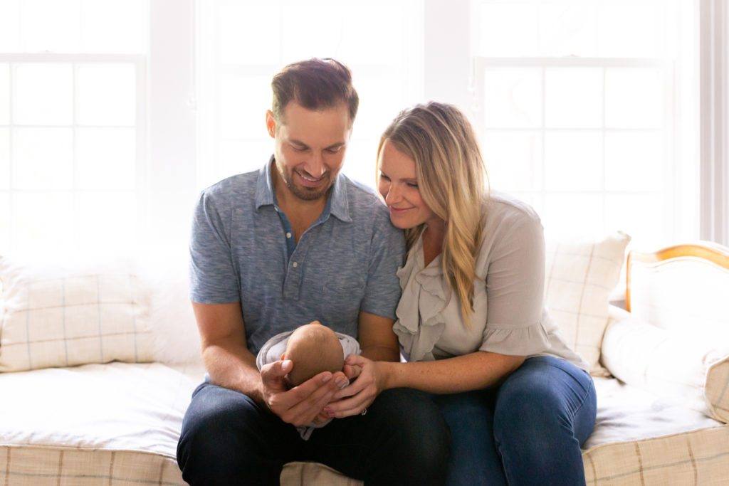 In home lifestyle newborn photographer in Chagrin Falls, Ohio - 