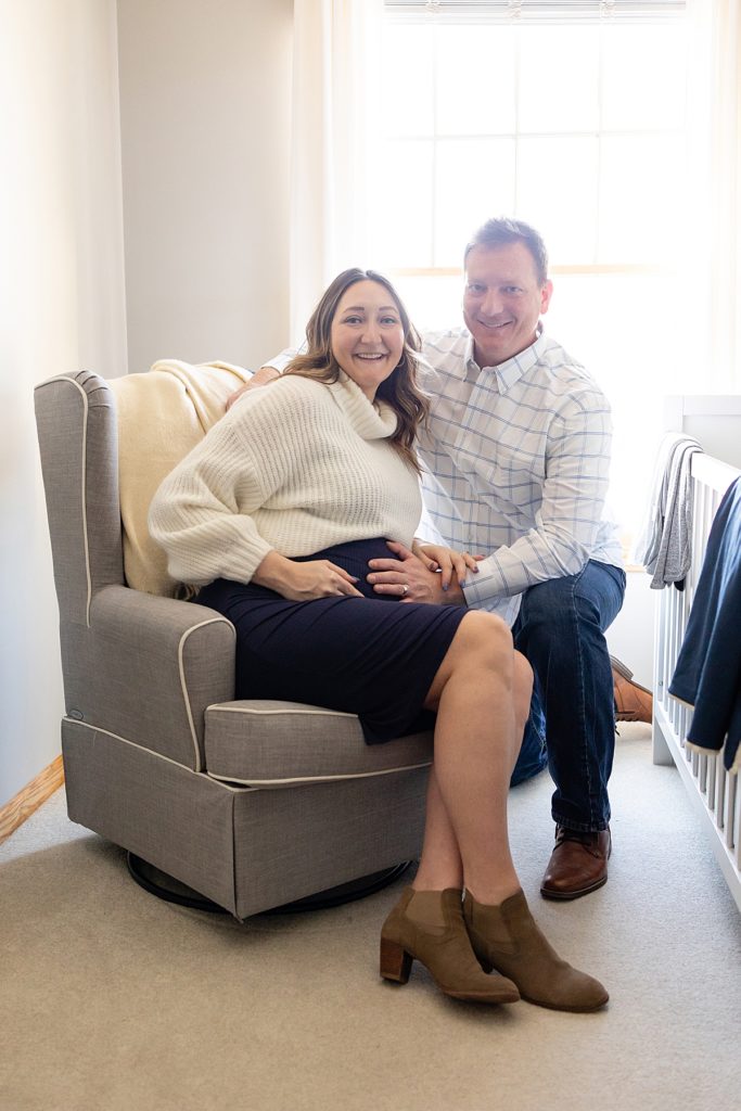 In Home Winter Maternity Session: Naperville Maternity Photographer