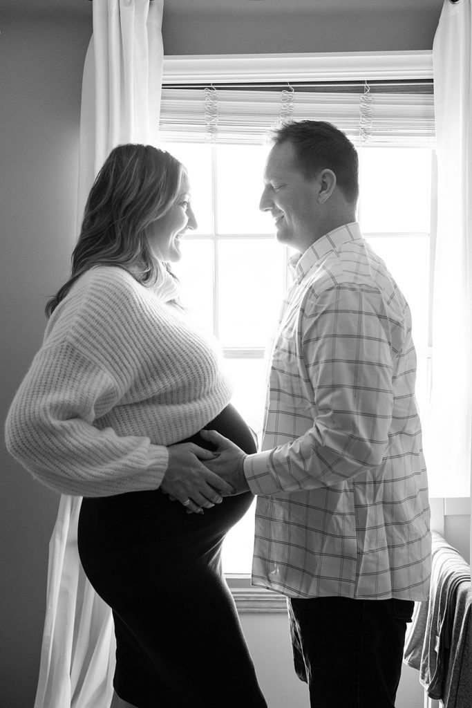 In Home Winter Maternity Session: Naperville Maternity Photographer